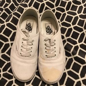 White lace up vans
